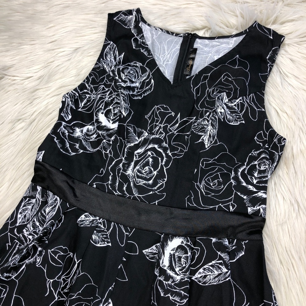 Anni Coco Rose Print Fit Flare Dress - Picture 2 of 5